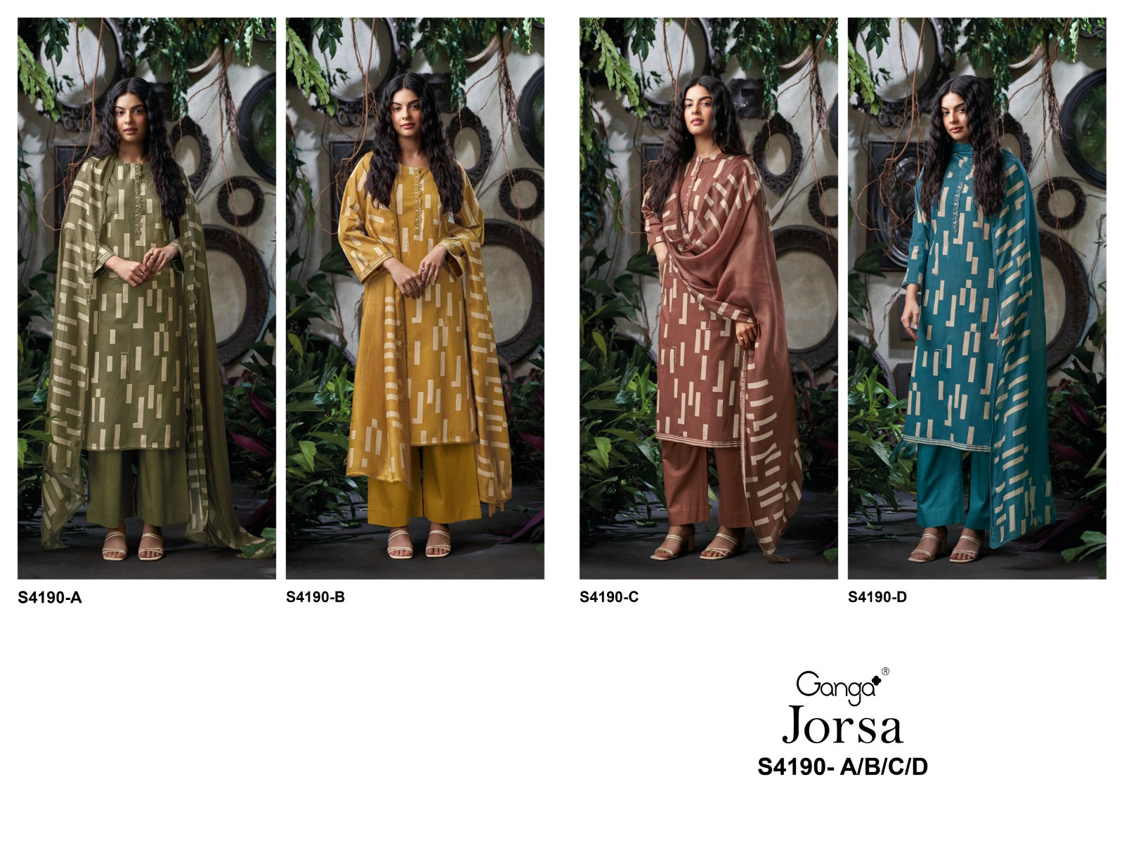 Jorsa 4190 Ganga Plazzo Style Suits Manufacturer India