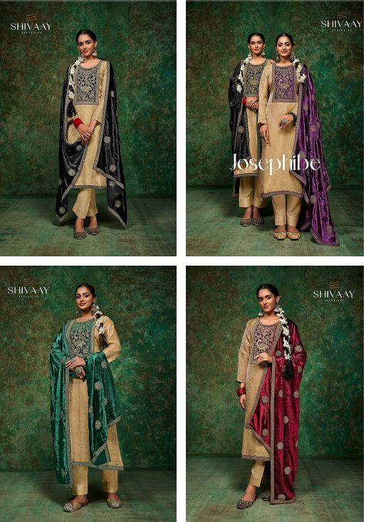 Josephibe Ibiza Shivaay Silk Jacquard Velvet Suits Exporter Gujarat