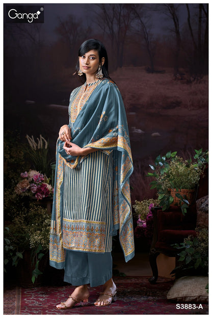 Josette 3883 Ganga Premium Cotton Plazzo Style Suits Exporter India