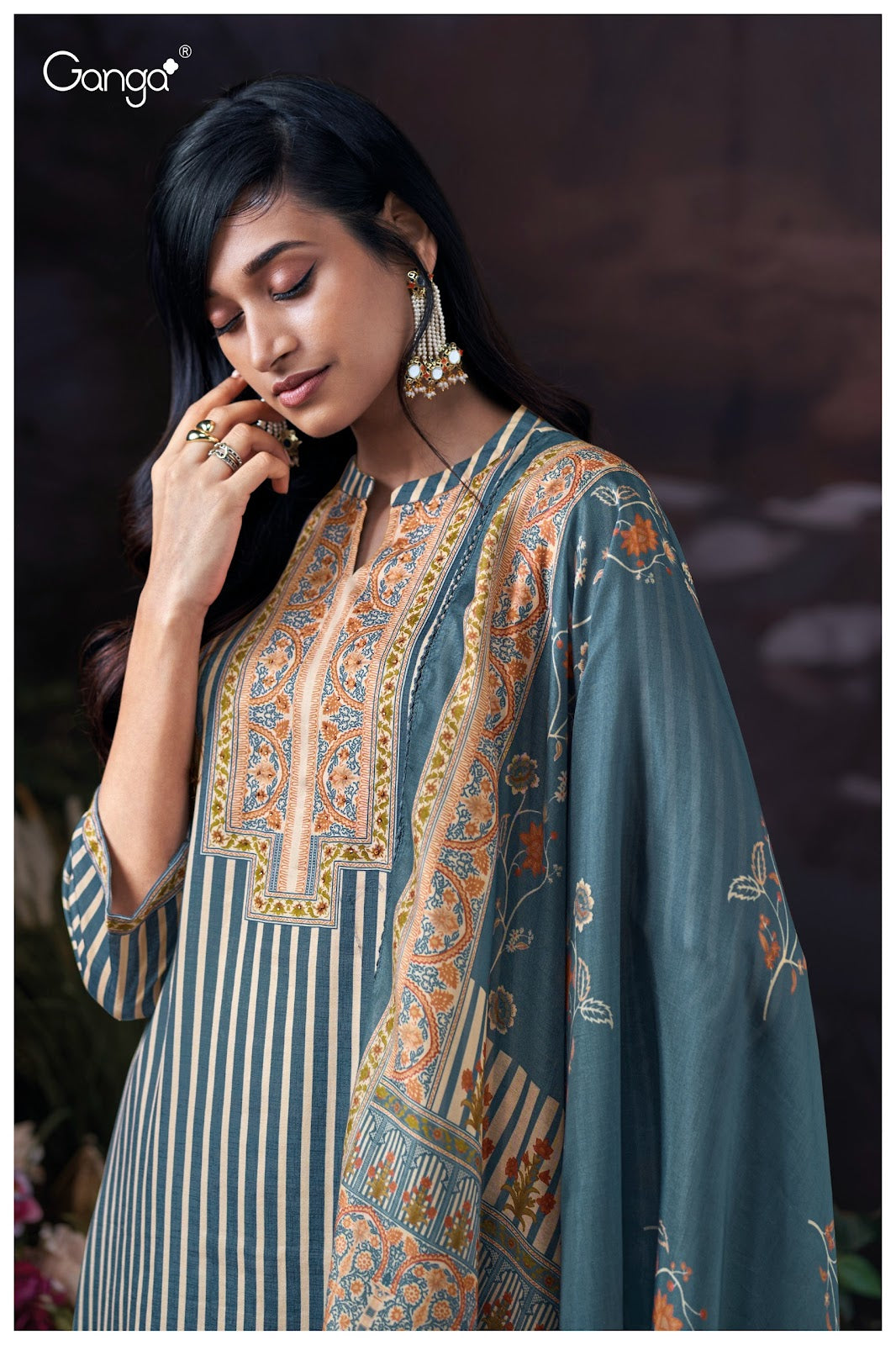 Josette 3883 Ganga Premium Cotton Plazzo Style Suits Exporter India