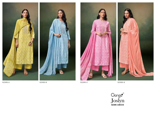 Joslyn 2389 Ganga Cotton Plazzo Style Suits