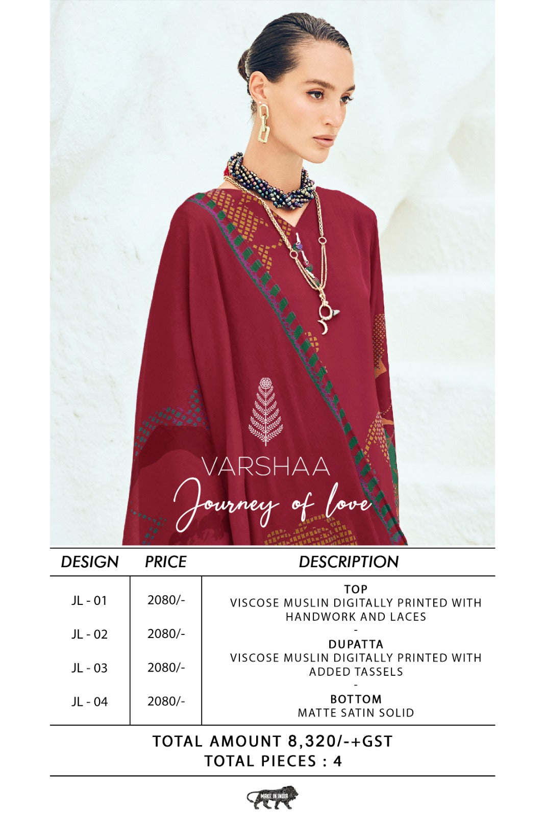 Journey Of Love Varshaa Viscose Muslin Pant Style Suits Manufacturer India