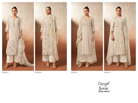 Jovie 2508 Ganga Jacquard Plazzo Style Suits Exporter Gujarat