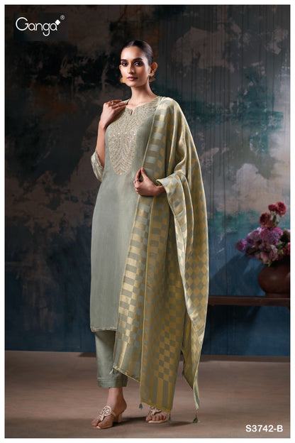 Jovina 3742 Ganga Premium Bemberg Plazzo Style Suits Supplier Gujarat
