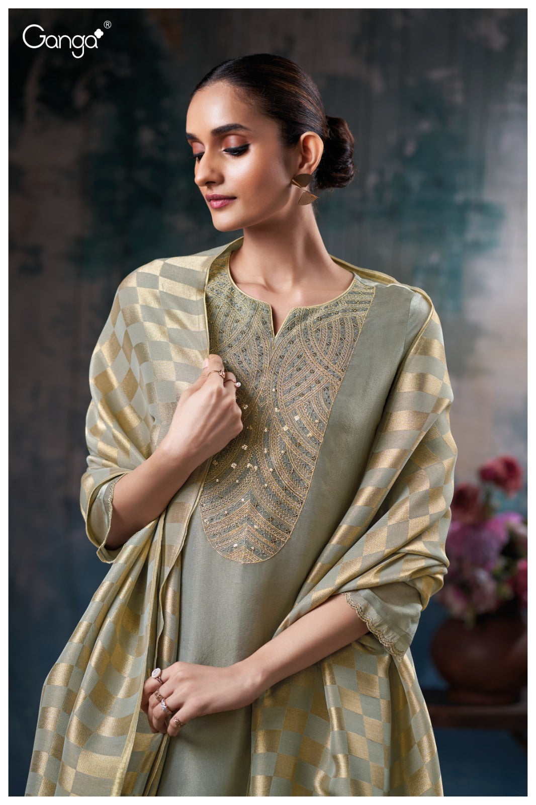 Jovina 3742 Ganga Premium Bemberg Plazzo Style Suits Supplier Gujarat