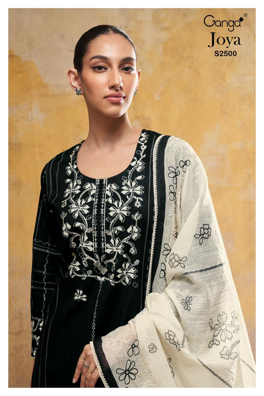 Joya 2500 Ganga Premium Cotton Plazzo Style Suits Wholesaler