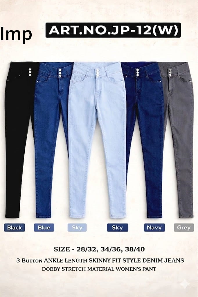 Jp 12W Skinny Fit Denim Imp Dobby Women Pants Manufacturer