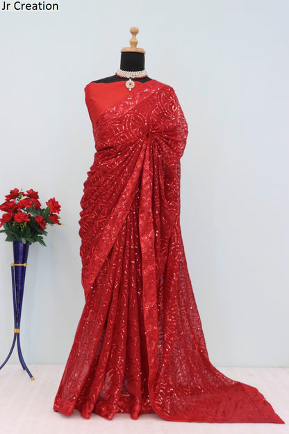Jr 605 Jr Creation Georgette Sarees Supplier Gujarat