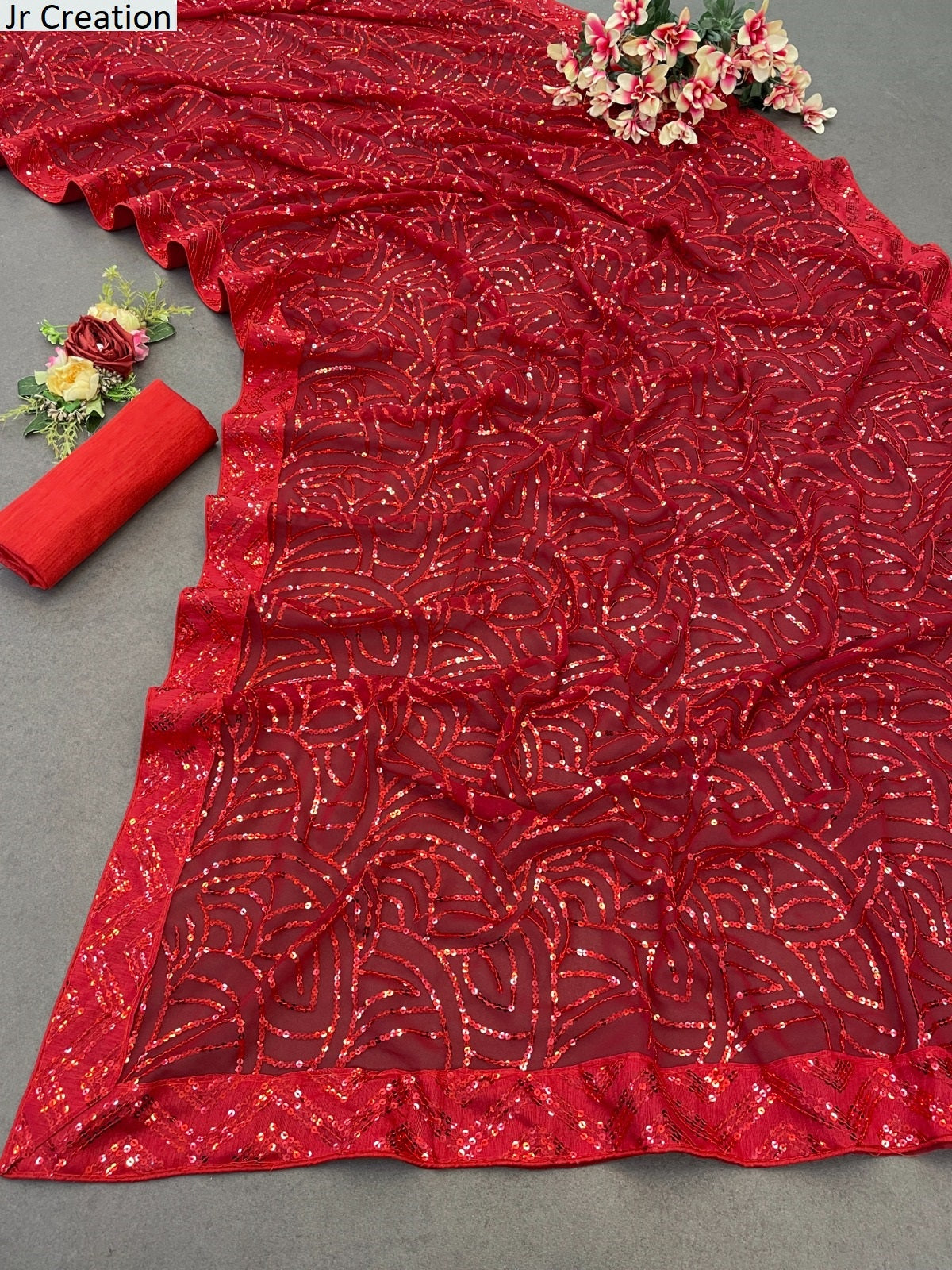 Jr 605 Jr Creation Georgette Sarees Supplier Gujarat