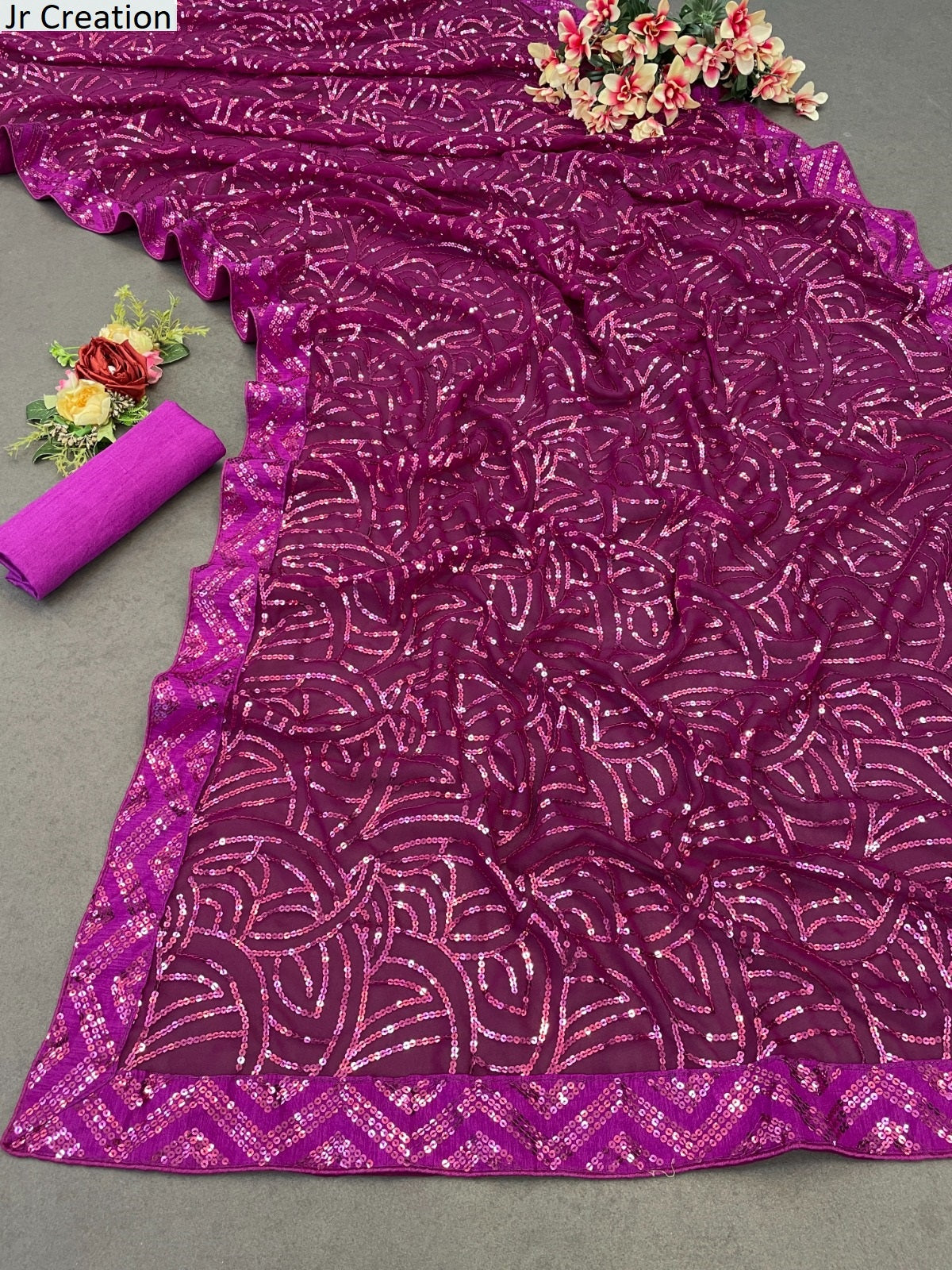 Jr 605 Jr Creation Georgette Sarees Supplier Gujarat