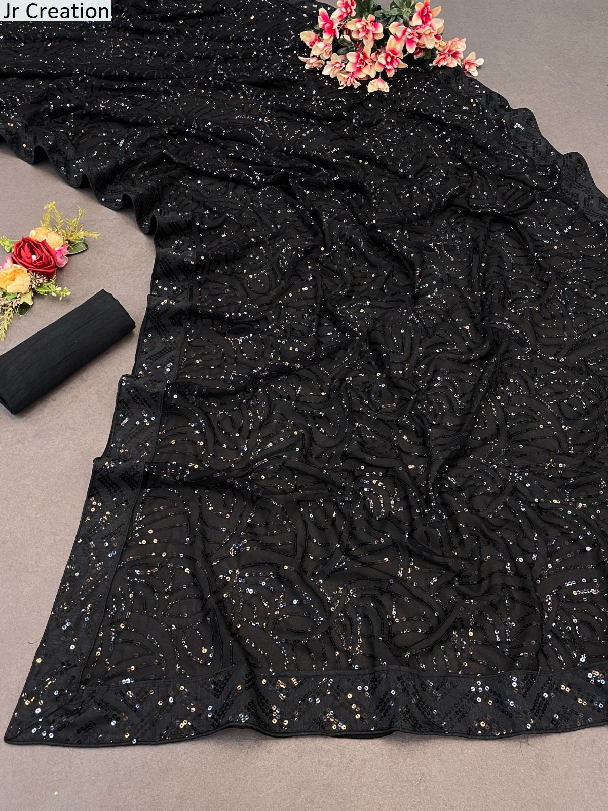 Jr 605 Jr Creation Georgette Sarees Supplier Gujarat