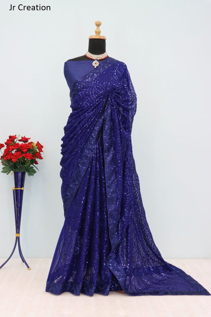 Jr 605 Jr Creation Georgette Sarees Supplier Gujarat
