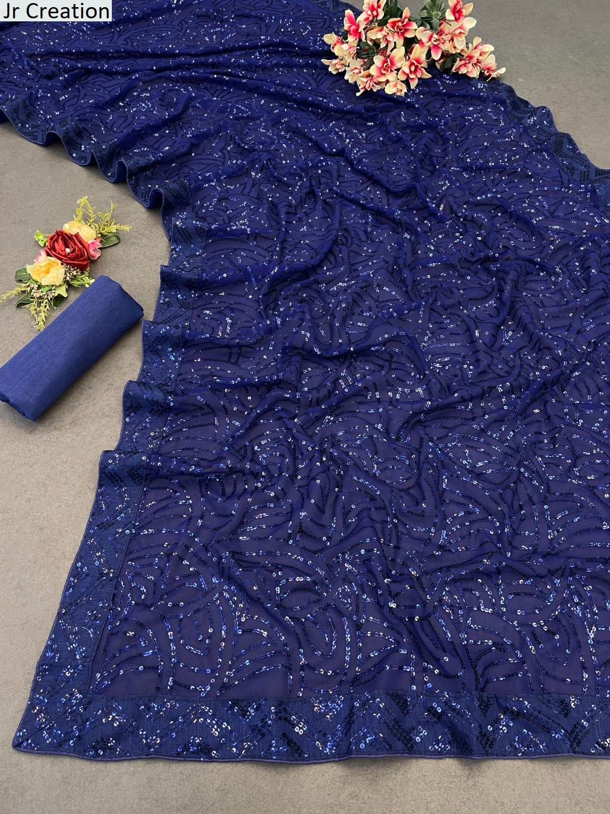 Jr 605 Jr Creation Georgette Sarees Supplier Gujarat