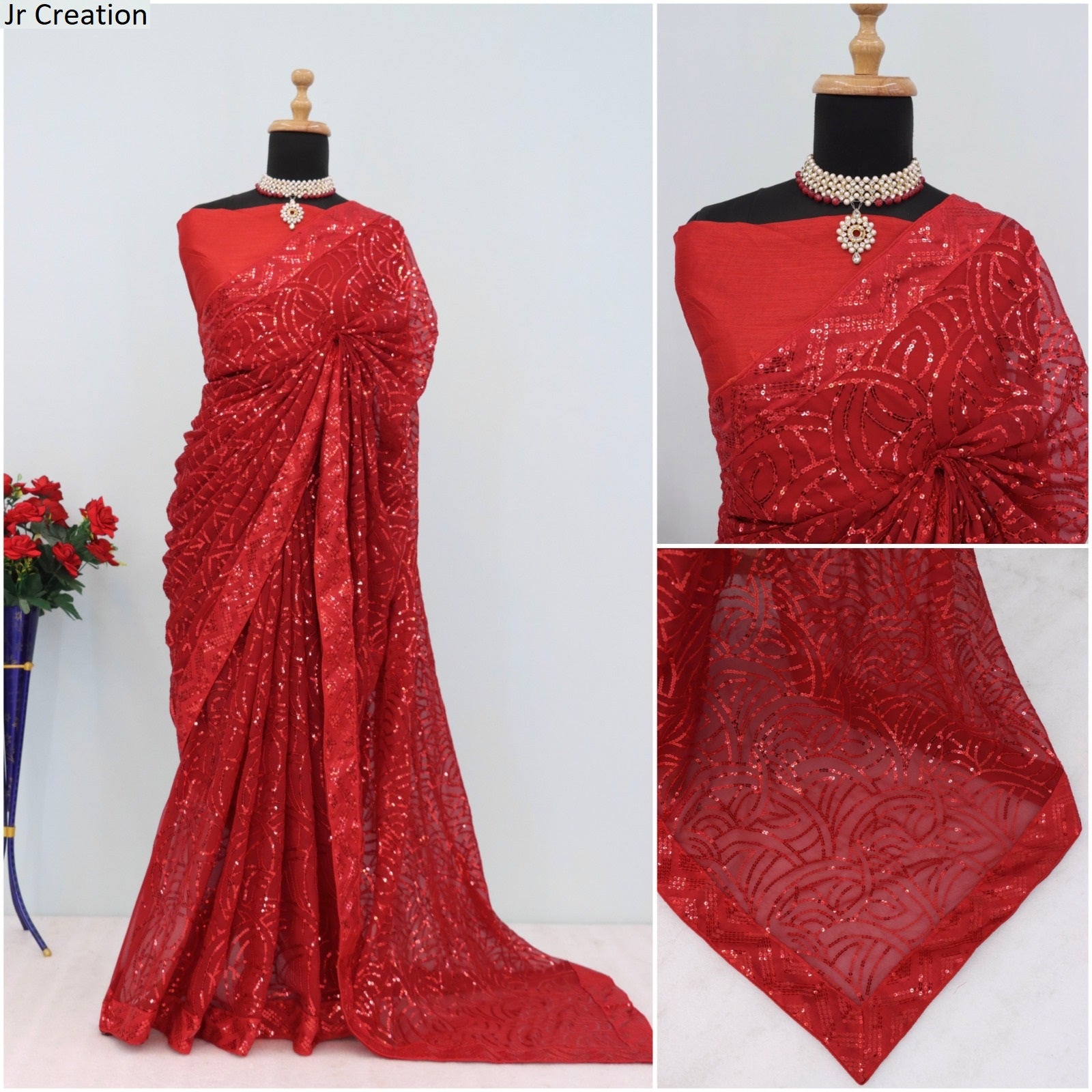 Jr 605 Jr Creation Georgette Sarees Supplier Gujarat