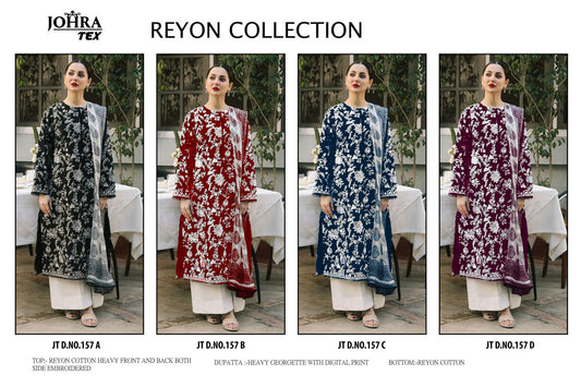 Jt-157Abcd Johra Tex Cotton Rayon Pakistani Salwar Suits Exporter