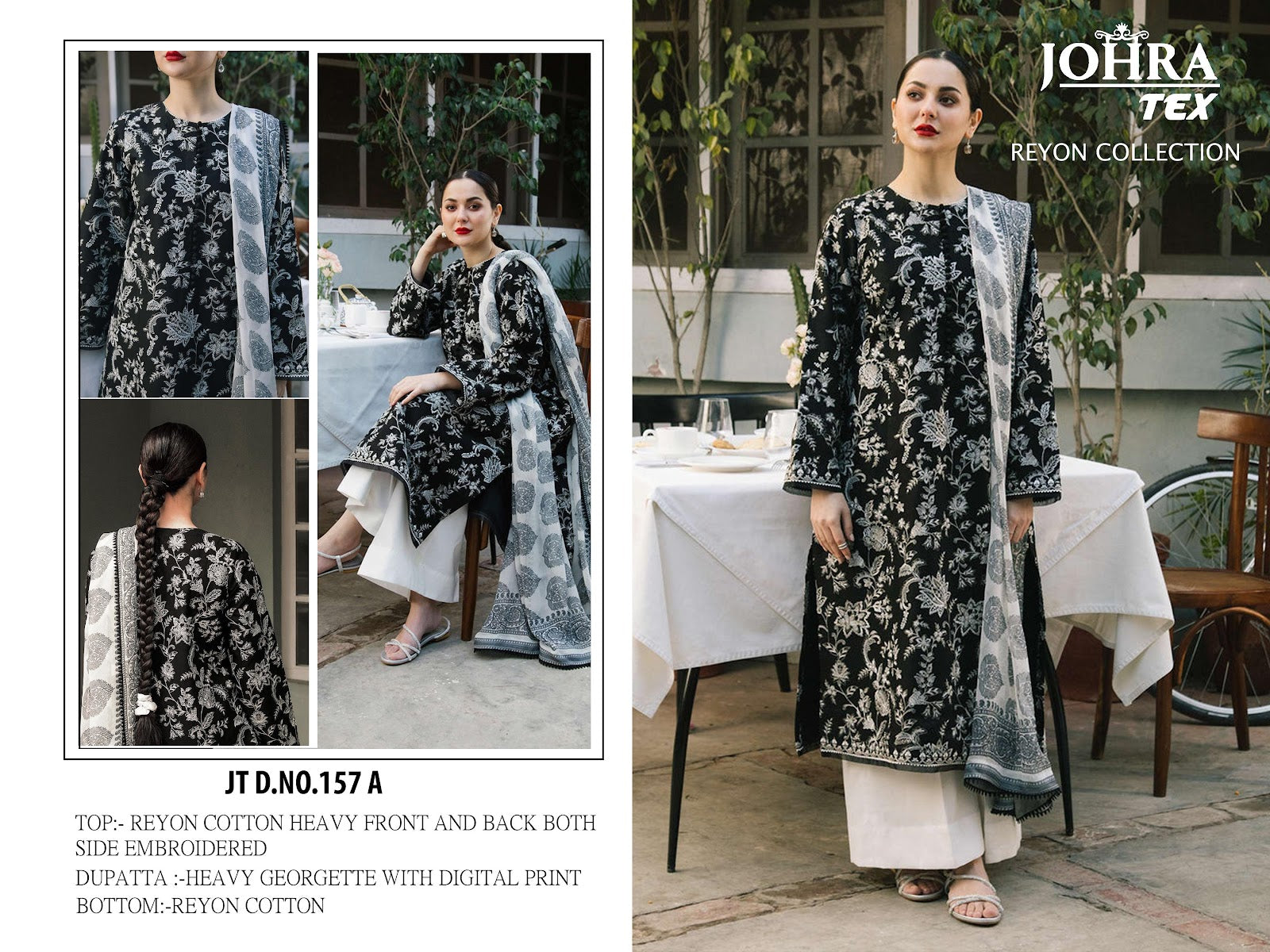 Jt-157Abcd Johra Tex Cotton Rayon Pakistani Salwar Suits Exporter
