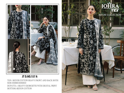 Jt-157Abcd Johra Tex Cotton Rayon Pakistani Salwar Suits Exporter