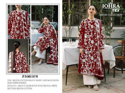 Jt-157Abcd Johra Tex Cotton Rayon Pakistani Salwar Suits Exporter