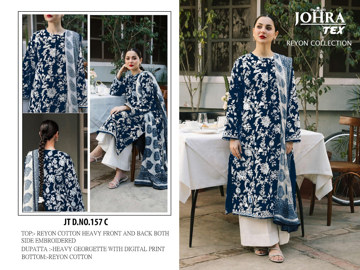 Jt-157Abcd Johra Tex Cotton Rayon Pakistani Salwar Suits Exporter