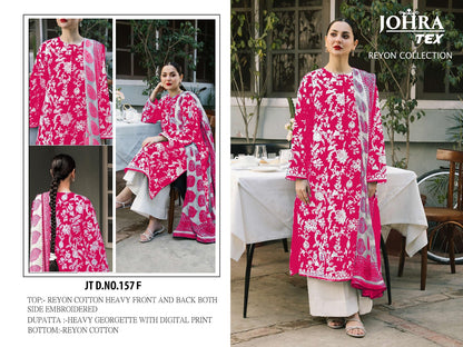 Jt-157 Johra Tex Reyon Pakistani Salwar Suits Manufacturer Ahmedabad