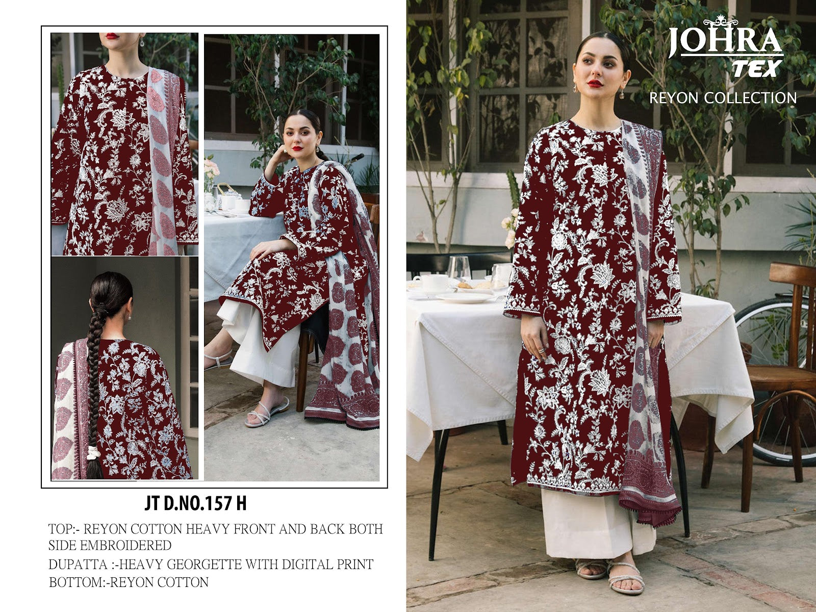 Jt-157 Johra Tex Reyon Pakistani Salwar Suits Manufacturer Ahmedabad