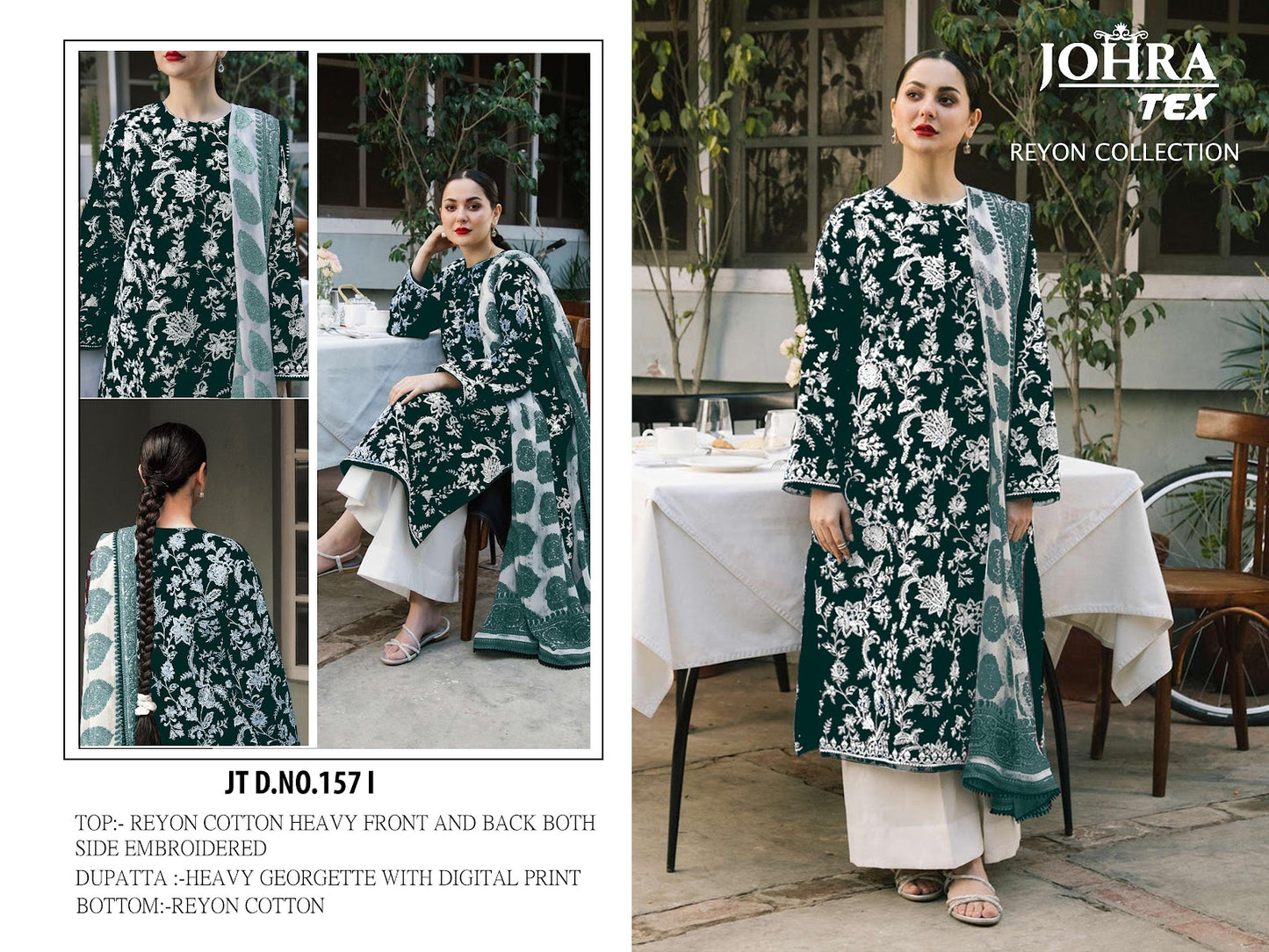 Jt-157 Johra Tex Reyon Pakistani Salwar Suits Manufacturer Ahmedabad