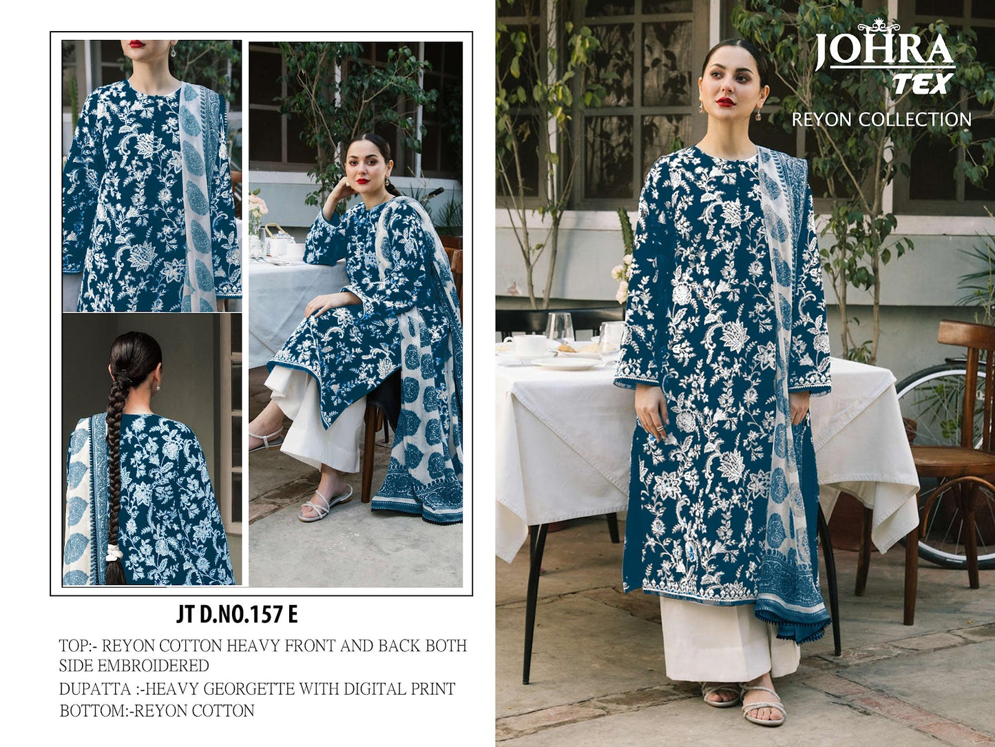 Jt-157 Johra Tex Reyon Pakistani Salwar Suits Manufacturer Ahmedabad
