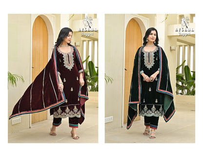 Juggni Afsana Readymade Velvet Suits Supplier Ahmedabad
