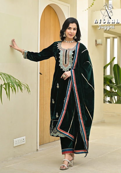 Juggni Afsana Readymade Velvet Suits Supplier Ahmedabad