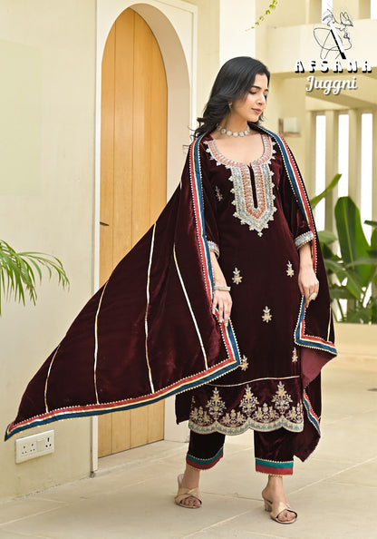Juggni Afsana Readymade Velvet Suits Supplier Ahmedabad