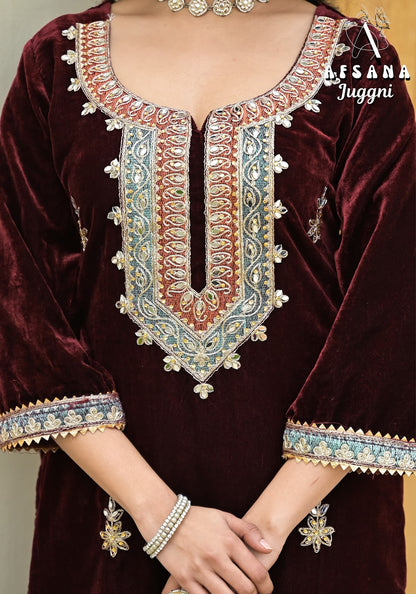 Juggni Afsana Readymade Velvet Suits Supplier Ahmedabad