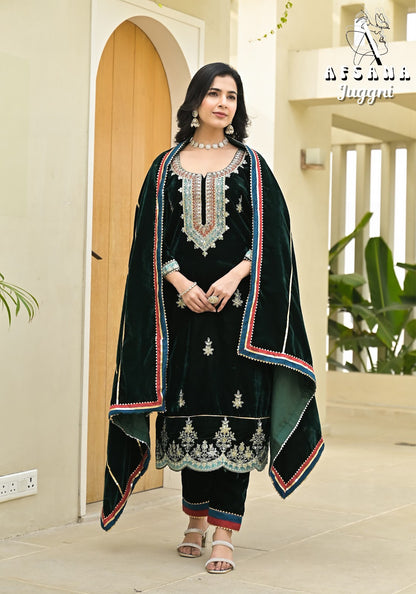 Juggni Afsana Readymade Velvet Suits Supplier Ahmedabad
