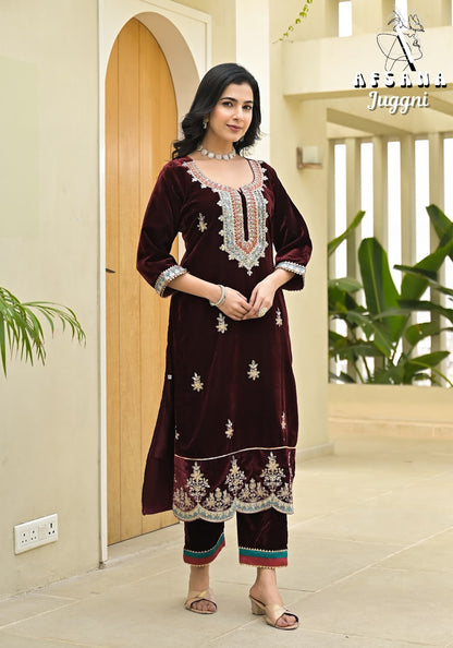 Juggni Afsana Readymade Velvet Suits Supplier Ahmedabad