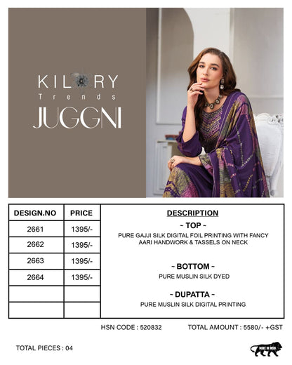 Juggni Kilory Gaji Silk Pant Style Suits Wholesaler India