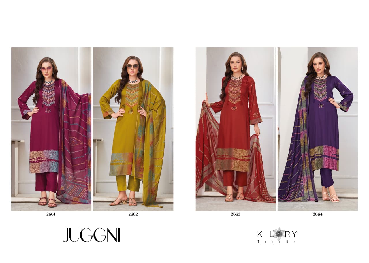 Juggni Kilory Gaji Silk Pant Style Suits Wholesaler India