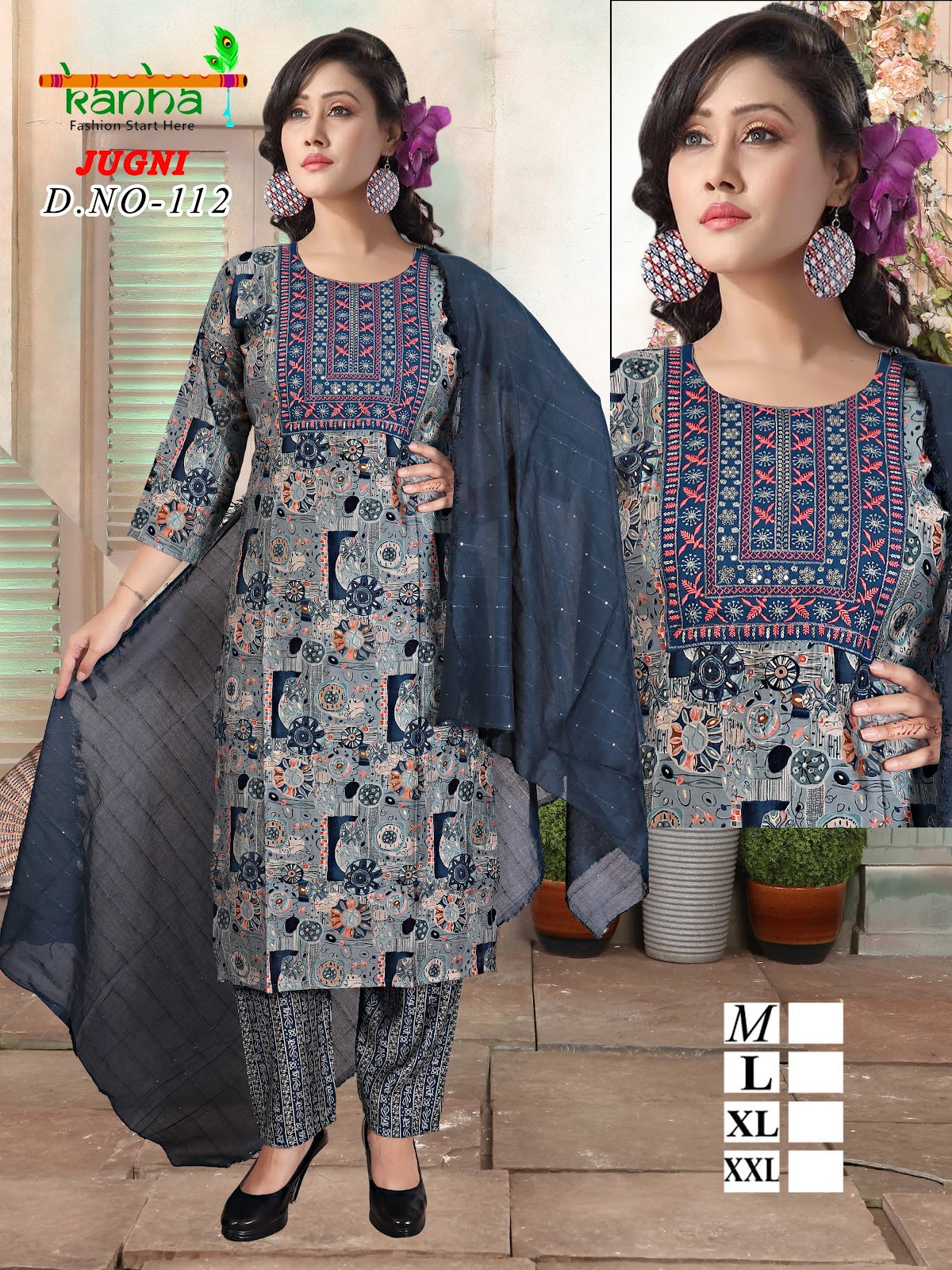 Jugni 231224 Kanha Muslin Readymade Pant Style Suits Wholesaler Gujarat