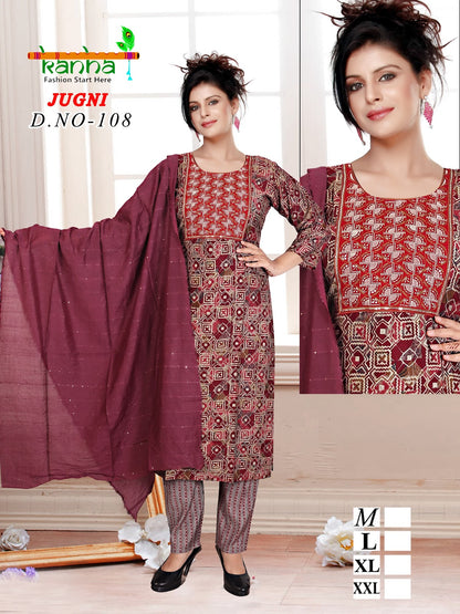 Jugni 231224 Kanha Muslin Readymade Pant Style Suits Wholesaler Gujarat