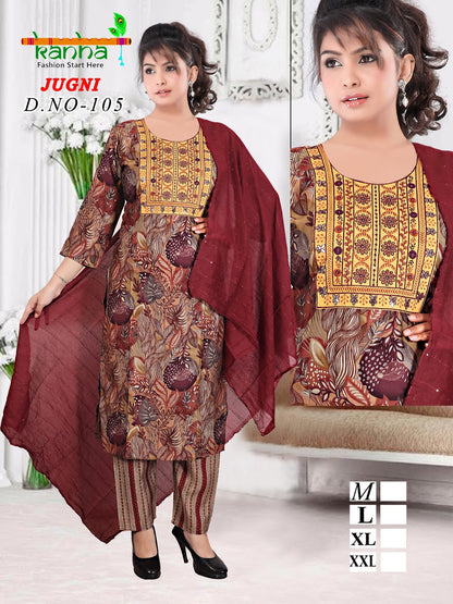 Jugni 231224 Kanha Muslin Readymade Pant Style Suits Wholesaler Gujarat