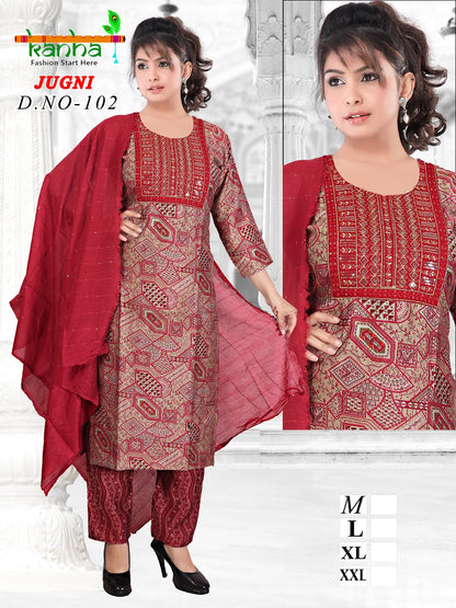 Jugni 231224 Kanha Muslin Readymade Pant Style Suits Wholesaler Gujarat