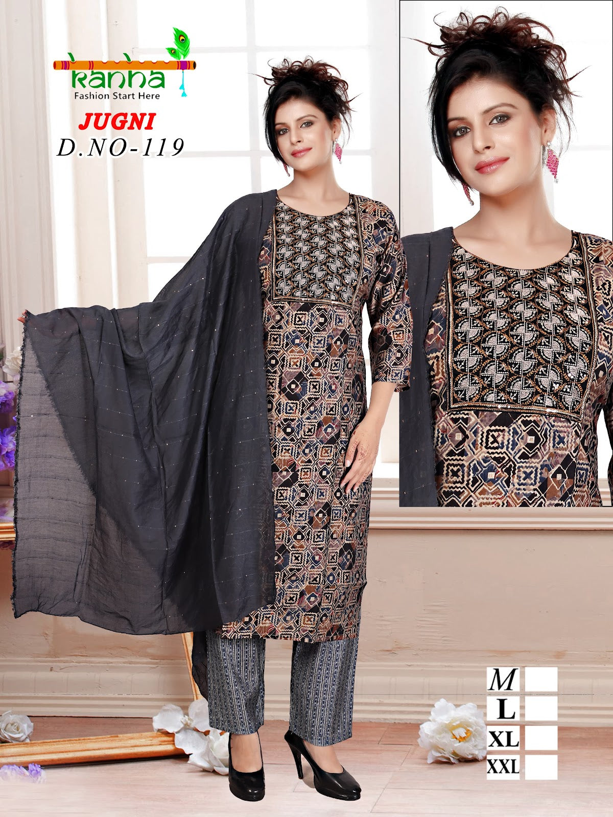 Jugni 231224 Kanha Muslin Readymade Pant Style Suits Wholesaler Gujarat