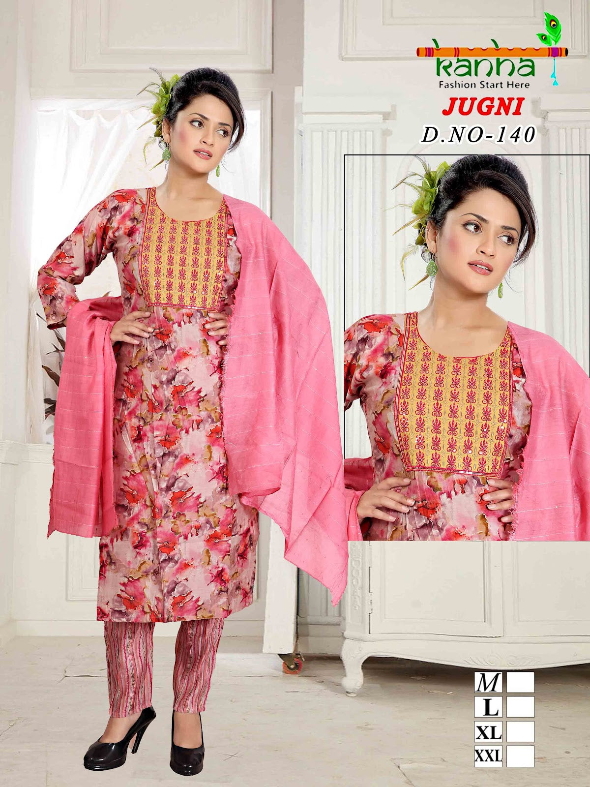 Jugni 231224 Kanha Muslin Readymade Pant Style Suits Wholesaler Gujarat