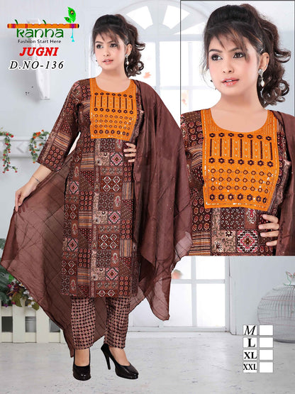 Jugni 231224 Kanha Muslin Readymade Pant Style Suits Wholesaler Gujarat