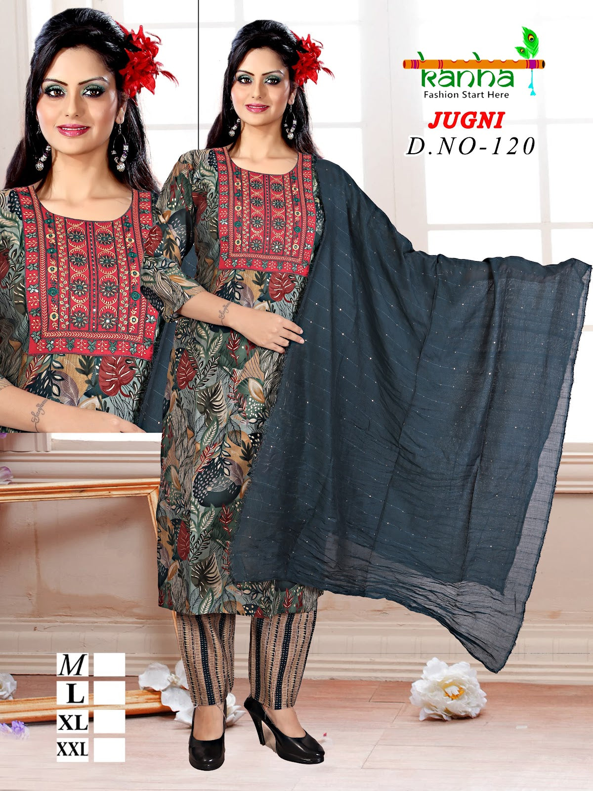 Jugni 231224 Kanha Muslin Readymade Pant Style Suits Wholesaler Gujarat