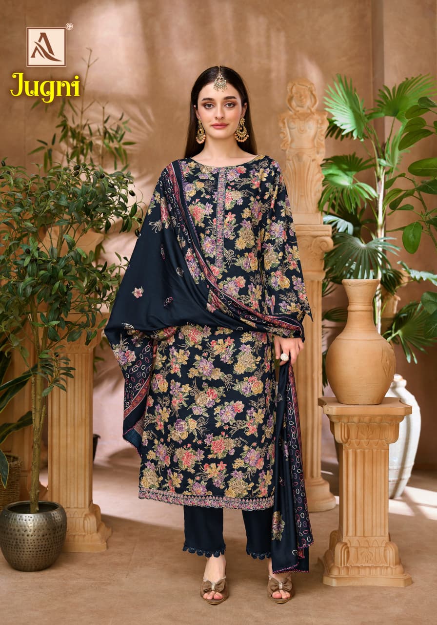 Jugni Alok Pure Zam Karachi Salwar Suits Manufacturer India