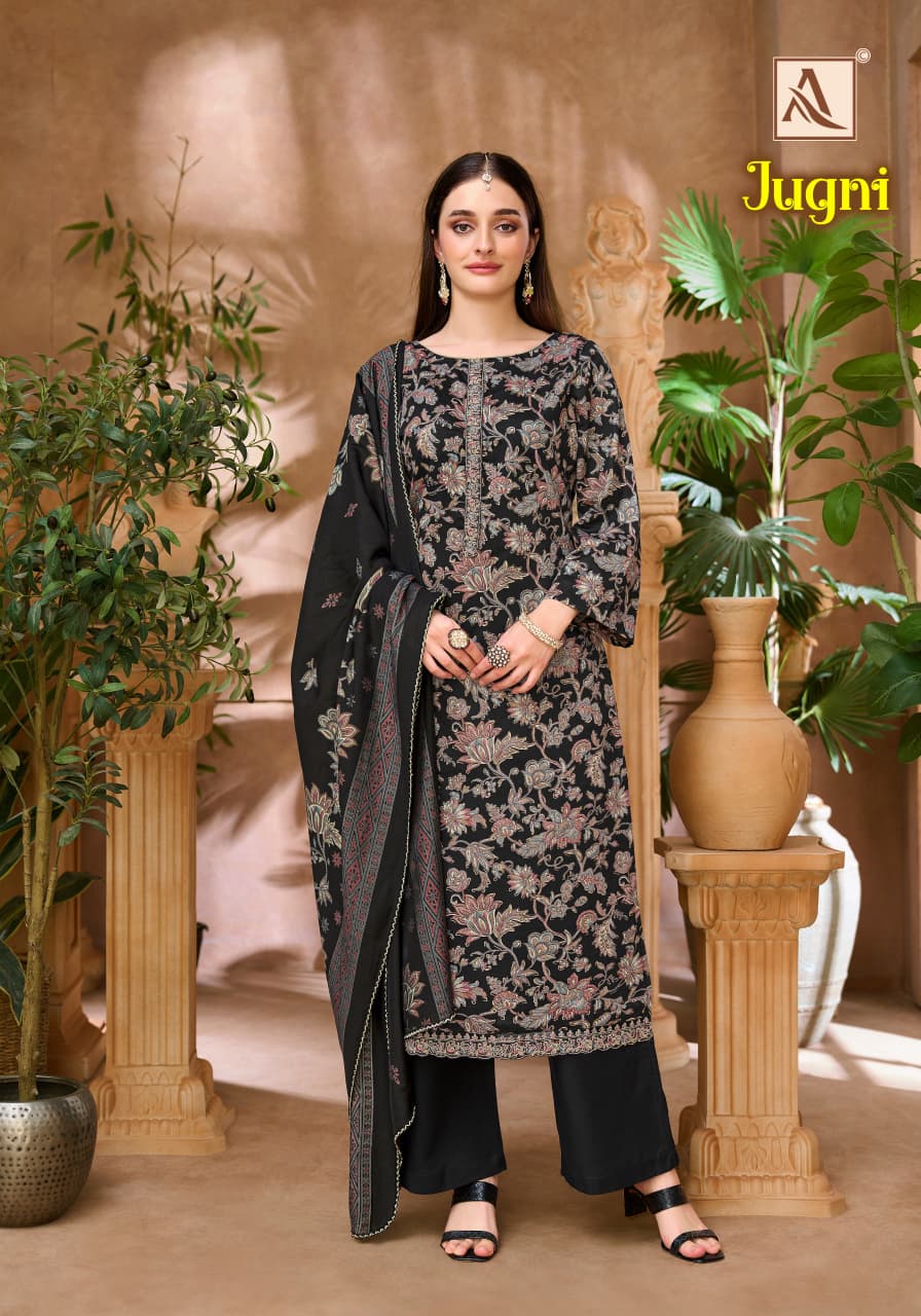 Jugni Alok Pure Zam Karachi Salwar Suits Manufacturer India