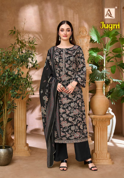 Jugni Alok Pure Zam Karachi Salwar Suits Manufacturer India