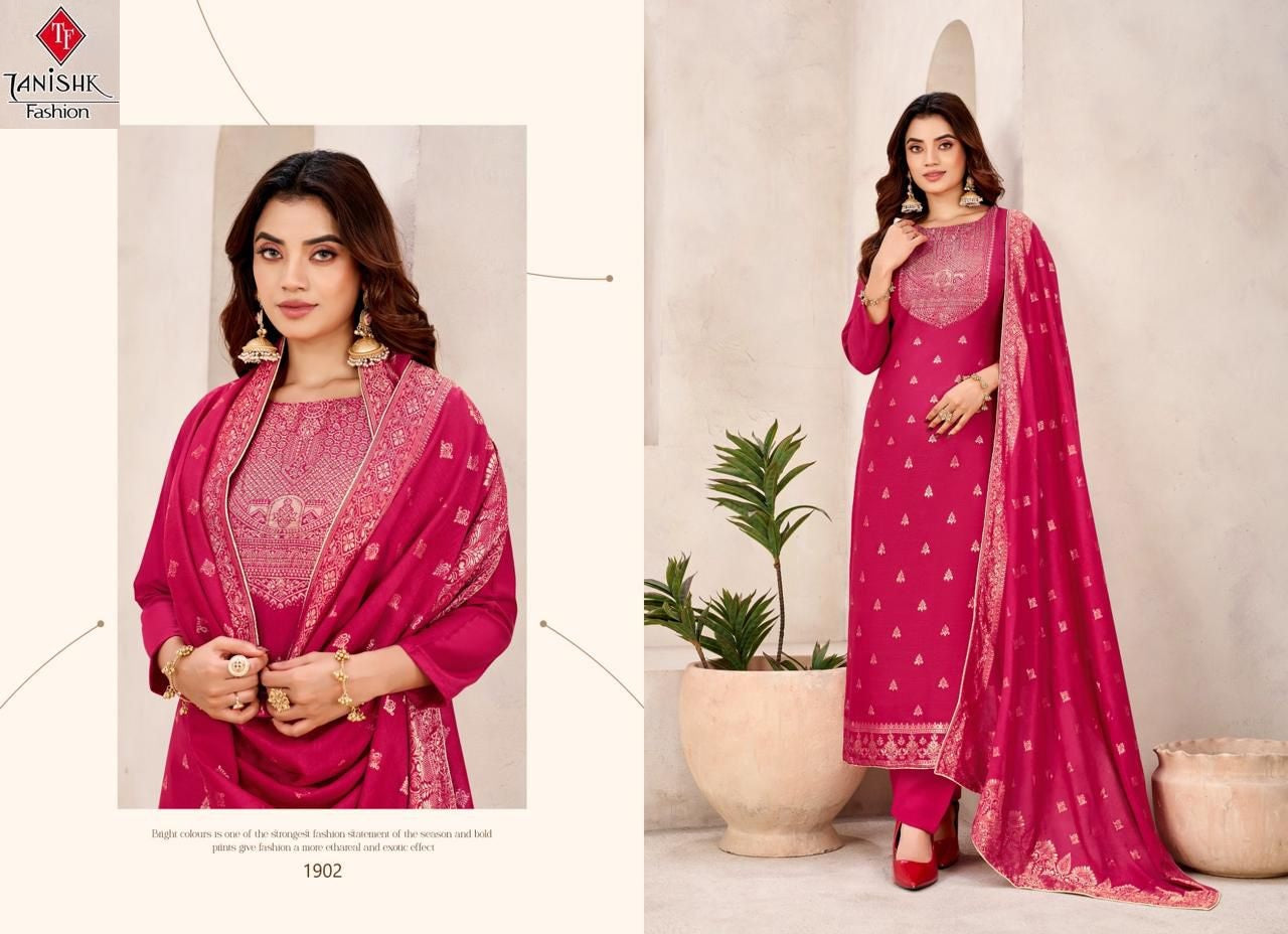 Jugni Tanishk Fashion Muslin Jacquard Pant Style Suits Exporter India