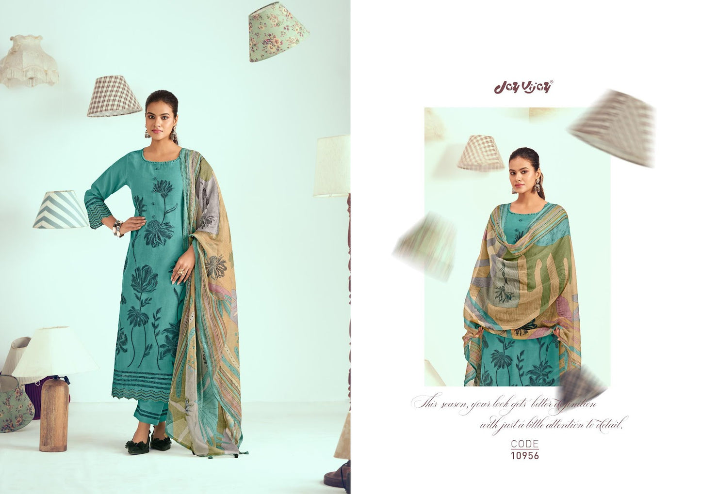 Jugnu Jay Vijay Chanderi Pant Style Suits Supplier Gujarat