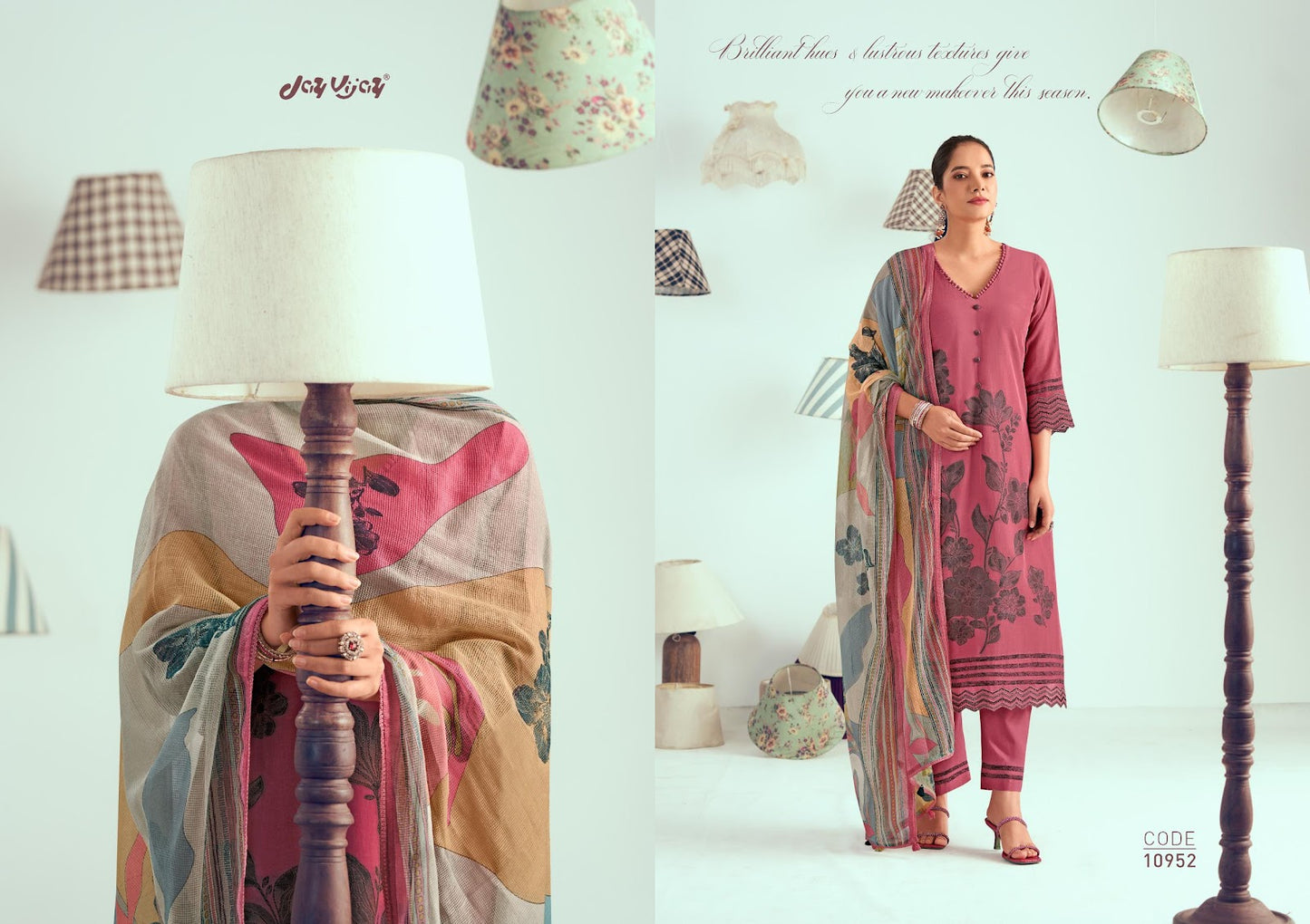 Jugnu Jay Vijay Chanderi Pant Style Suits Supplier Gujarat