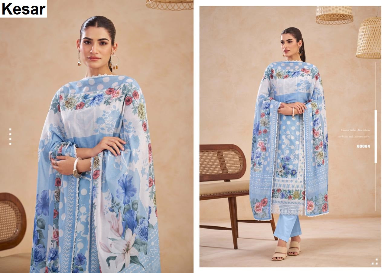 Jugnu Kesar Lawn Karachi Salwar Suits Exporter India